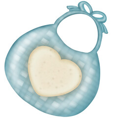 Baby shower cute element set, for baby boy, hand drawn Perfect for nursery decoration for baby shower invitation.