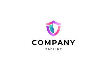 Fototapeta premium Shield simple emblem badge logo template