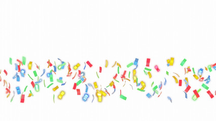 colourful confetti background for celebrations birthday party surprise concept, transparent background in png format