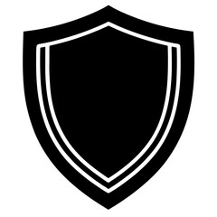  Shield icon vector silhouette on white background