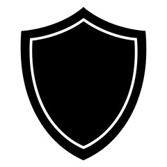  Shield icon vector silhouette on white background