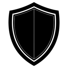  Shield icon vector silhouette on white background