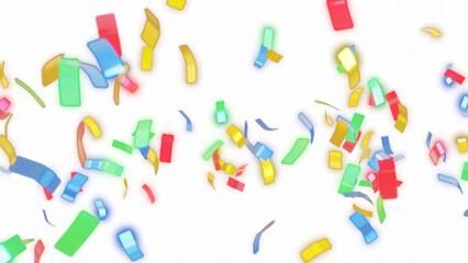 colourful confetti background for celebrations birthday party surprise concept, transparent background in png format