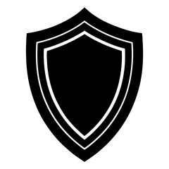  Shield icon vector silhouette on white background