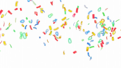 colourful confetti background for celebrations birthday party surprise concept, transparent background in png format