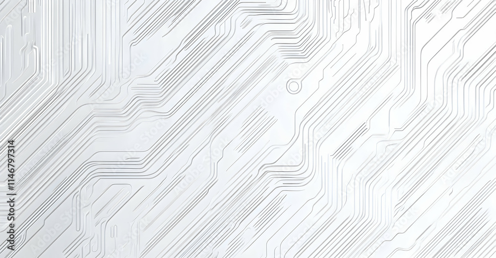 Poster circuit board vector background with gray circuit lines on a white background