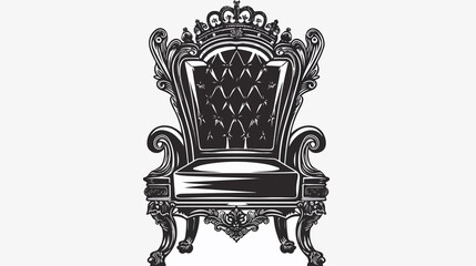 Elegant Black and White Royal Throne - King Chair in Monochrome