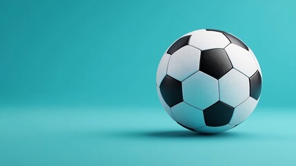 Fototapeta premium Soccer ball on blue background.