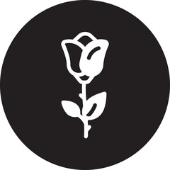 red rose line icon