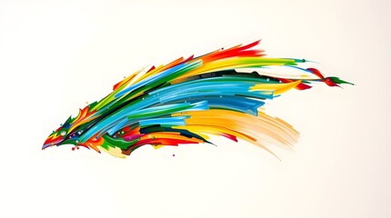expressive rainbow paint stroke for digital and printed artistic works