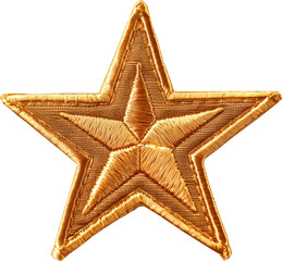 Gold star with a star shape embroidered on it