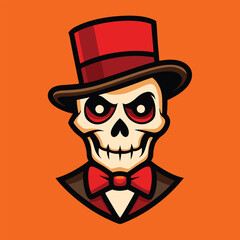 cartoon skull logo, icon Vector illustration
