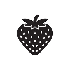 Strawberry icon. Black Strawberry icon on white background. Vector illustration