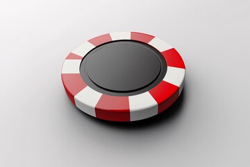 Red and White Casino Poker Chip Gambling Game Luck Betting