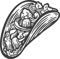 Taco street food vector illustration isolated on white background.