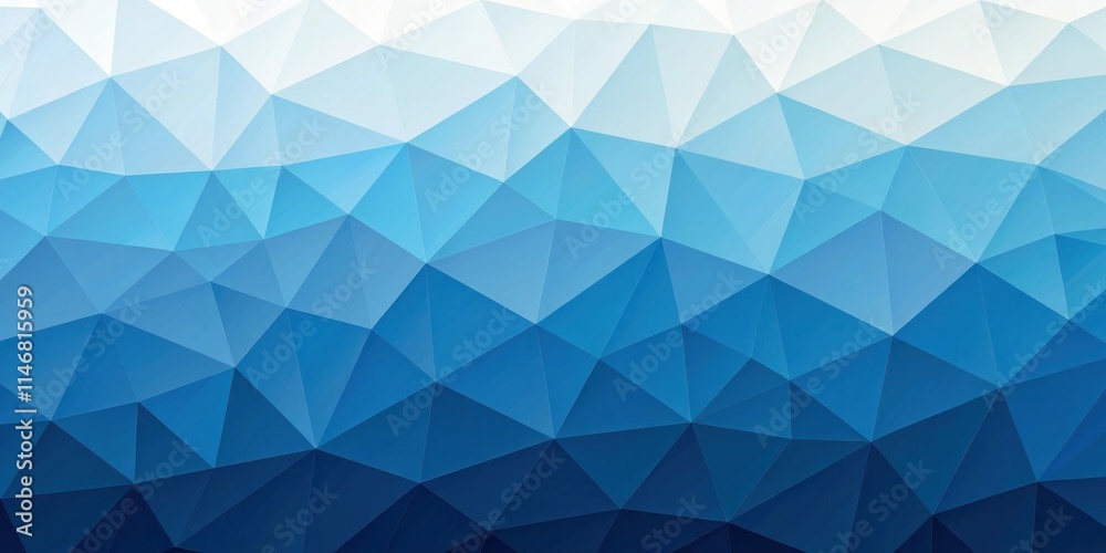 Aufkleber abstract geometric blue and white gradient background with triangles