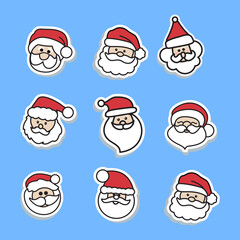 collection of santa claus cartoon stickers