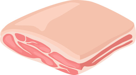 Raw pork belly meat with fat and streaks of lean meat, ideal for various culinary preparations, providing a flavorful and succulent ingredient for delicious meals