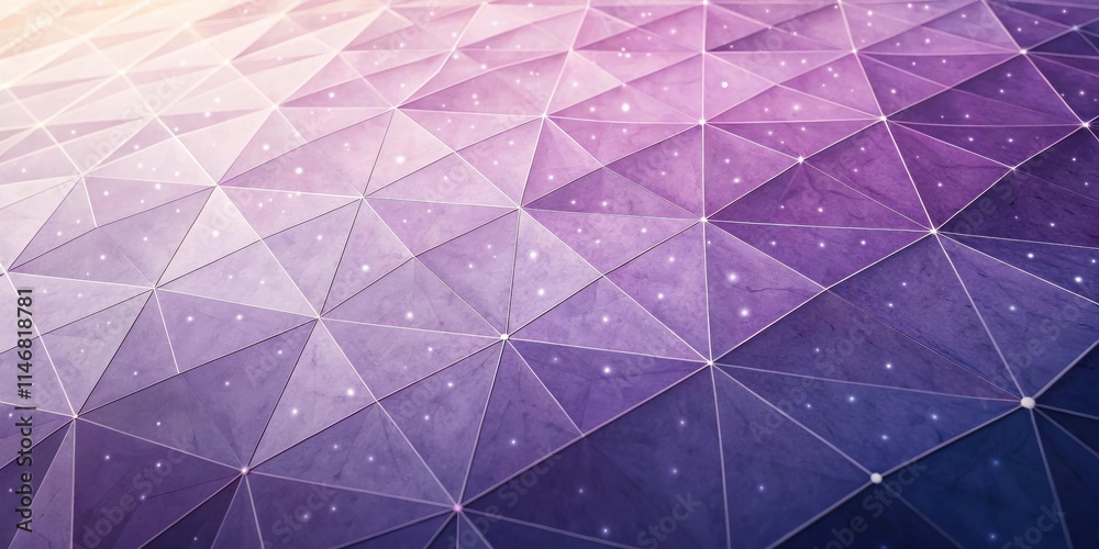 Poster abstract purple geometric pattern with white dots and lines, representing a modern and stylish desig