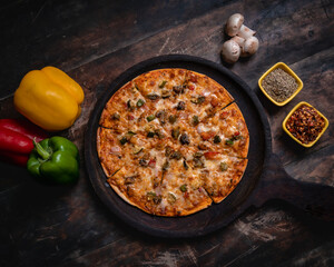 fresh farmhouse pizza on plater