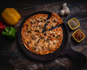 fresh farmhouse pizza on plater