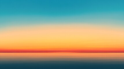 Fototapeta premium A sunset where the sky transitions from blue to golden hues over the horizon 