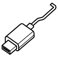 Minimalist USB-C Adapter Line Art Vector Design