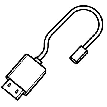 black usb cable connector clip art preview