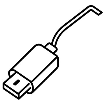 black and white usb cable clip art preview