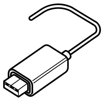 black and white usb cable clip art preview