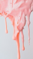 Texture of multi-colored melted ice cream on a white background