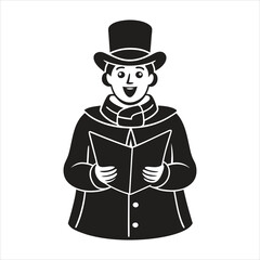 Christmas Caroler Silhouette Vector Design for Holiday Celebration and Festive Joy