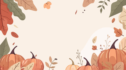 Fototapeta premium Colorful Cartoon Pumpkin and Squash Flat Vector Illustration