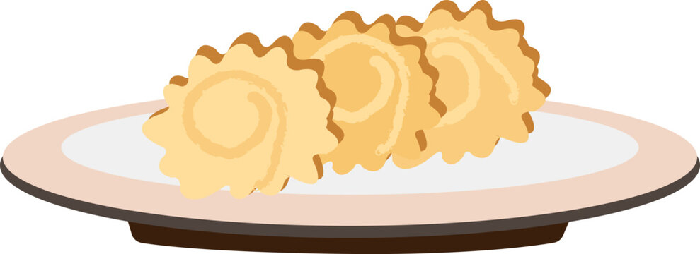 yellow cookies on plate clip art preview
