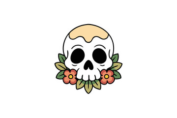 skull with flowers
