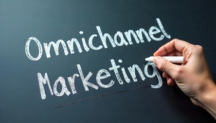 Fototapeta premium Hand holding white chalk writing 