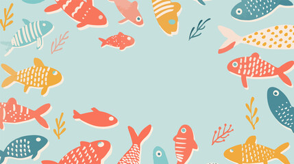 Fish Shaped Crackers Background Vector Illustration