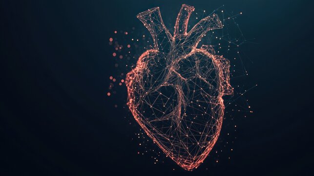 Abstract polygonal heart illustration.