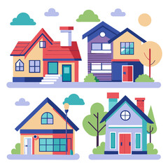 set of houses