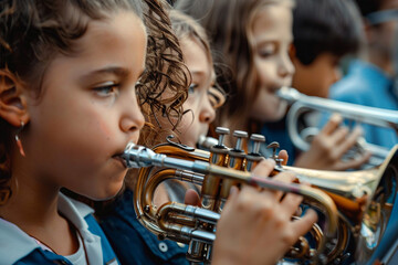 AI generated picture of young child on stage under lights