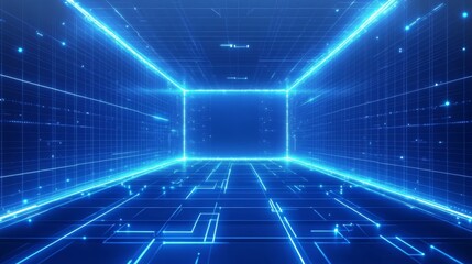 Fototapeta premium Abstract Glowing Lines Digital Technology Design