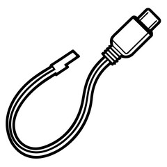 Lightning Cable Minimalist Line Art Vector Design