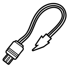 Lightning Cable Minimalist Line Art Vector Design