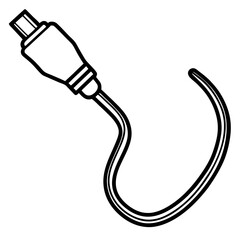 Lightning Cable Minimalist Line Art Vector Design