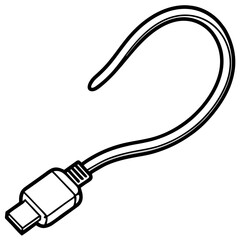 Lightning Cable Minimalist Line Art Vector Design