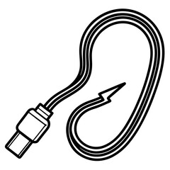 Lightning Cable Minimalist Line Art Vector Design