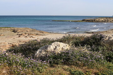 The Mediterranean coast in northern Israel