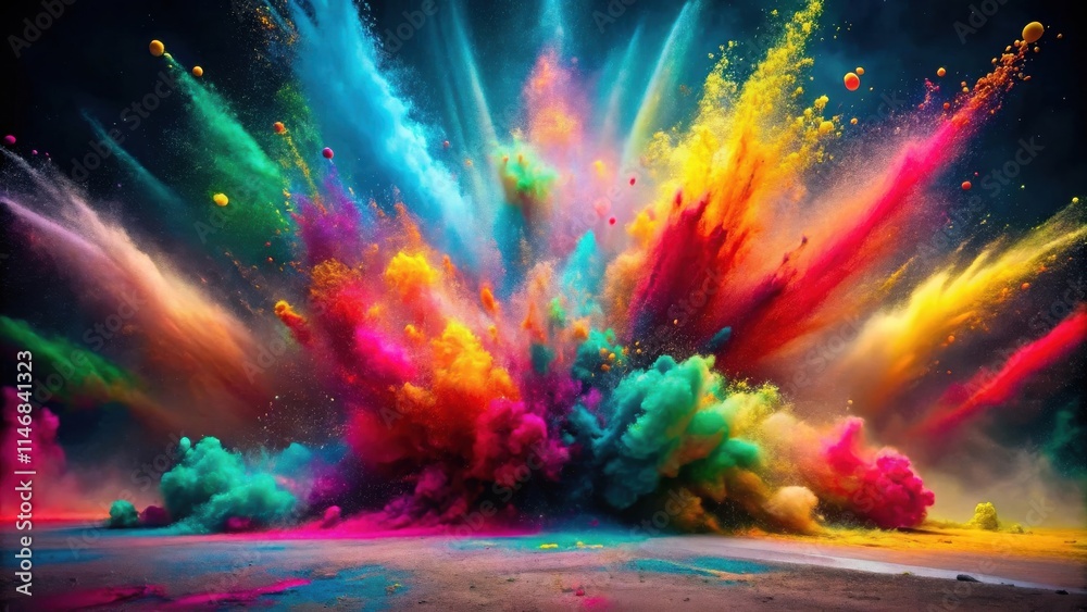 Aufkleber A vibrant explosion of color, exploding outwards in a symphony of hues, creating a captivating and energetic masterpiece.