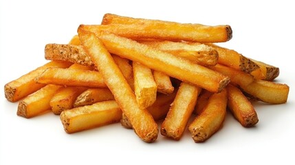 Golden fried potatoes, crispy french fries, delicious snack.