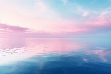 Obraz premium Morning landscape soft pastel colors with pink clouds reflected in serene waters